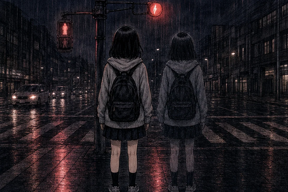 信号:赤のあいだだけ、隣に誰かが立つ