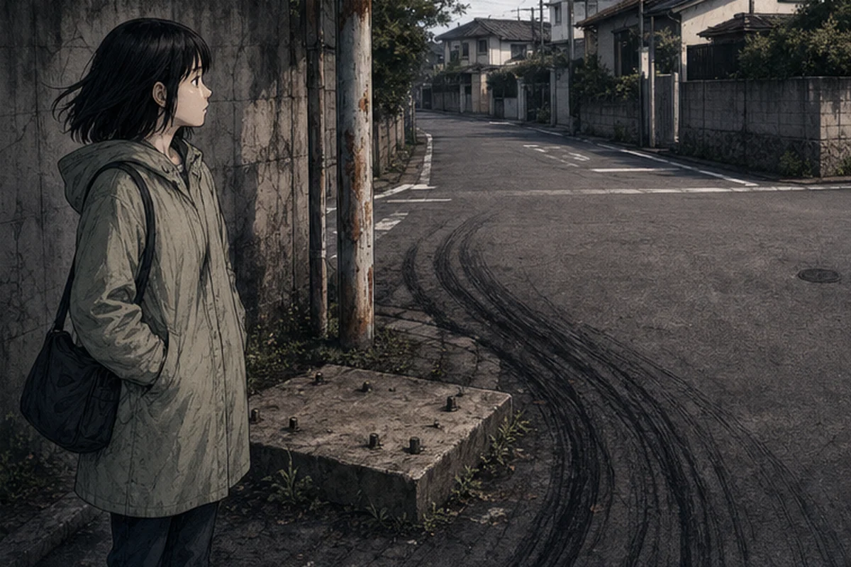 同じ角：川のほうから生ぬるい風が時おり吹いてくる