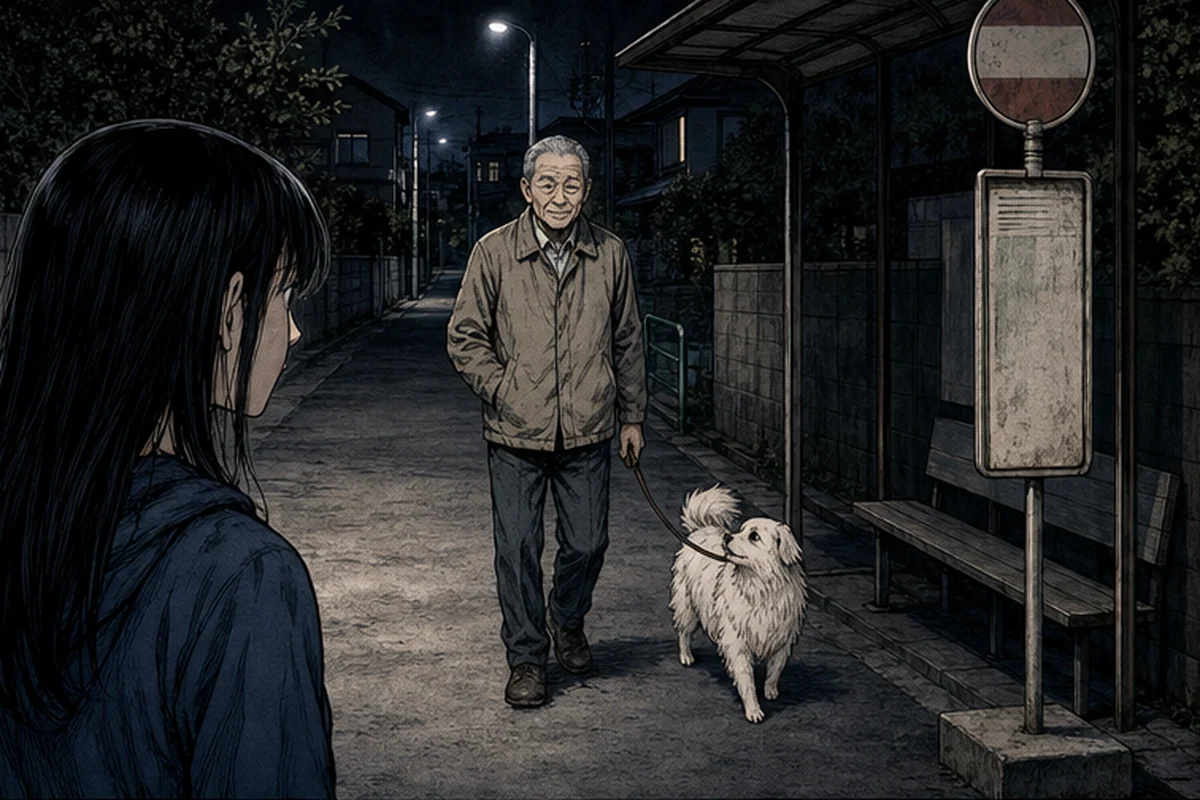 夜のバス停:私はその一枚を、いまも財布の奥にしまったままにしている