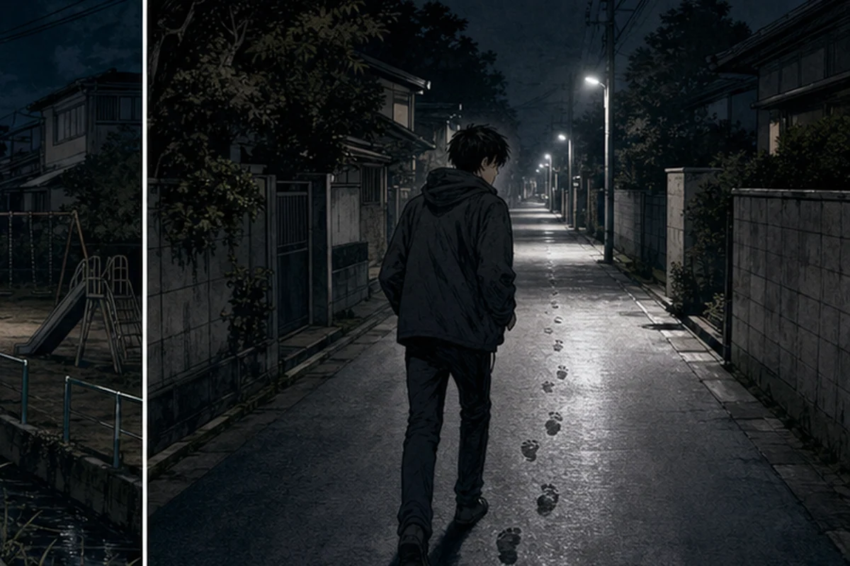 歩数:夜の住宅街には昼とは違う湿った匂いがこもっていて、どの家も灯りを落として底に沈んだように静まりかえっている