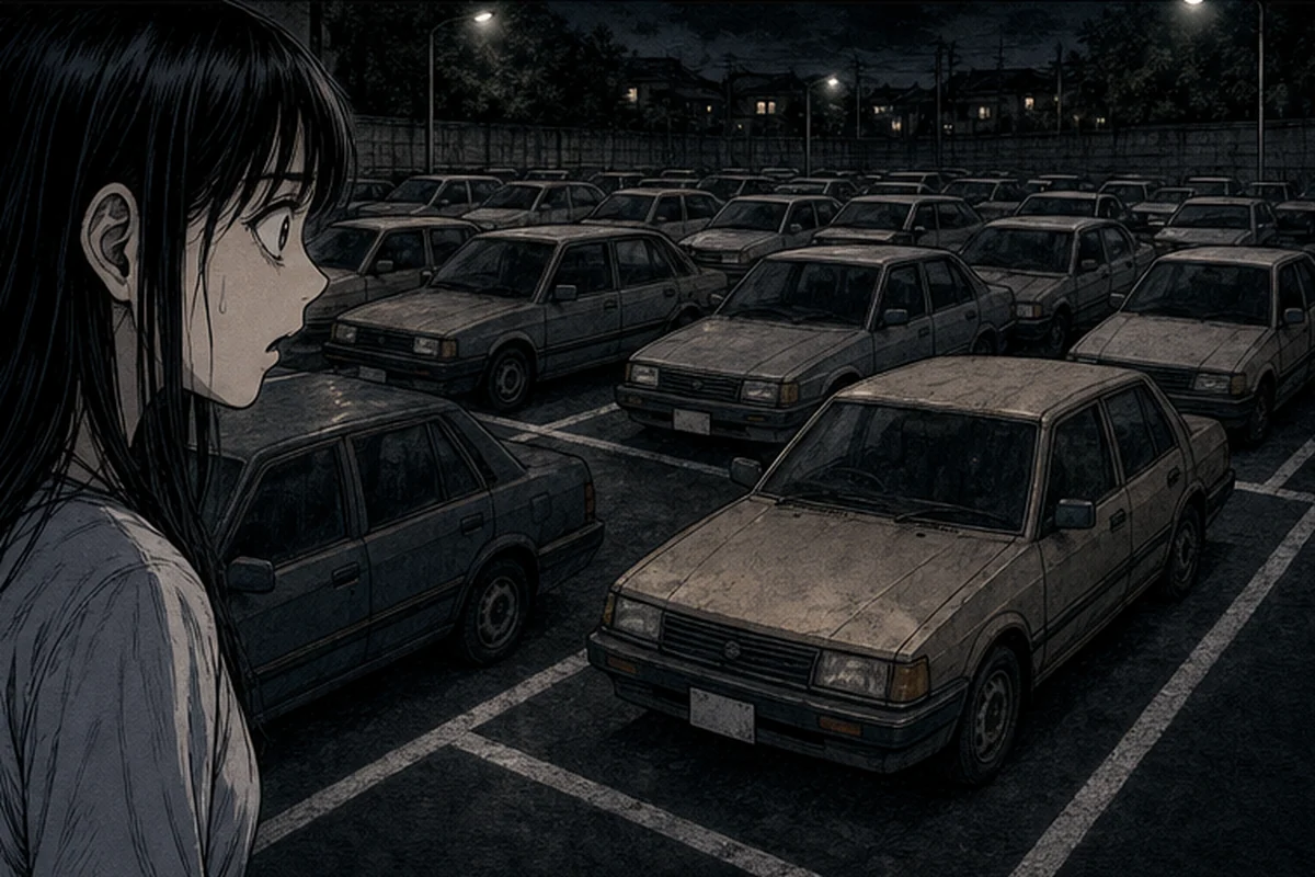 駐車場:がらんとしていたはずの白線の中が、車で埋まっていた
