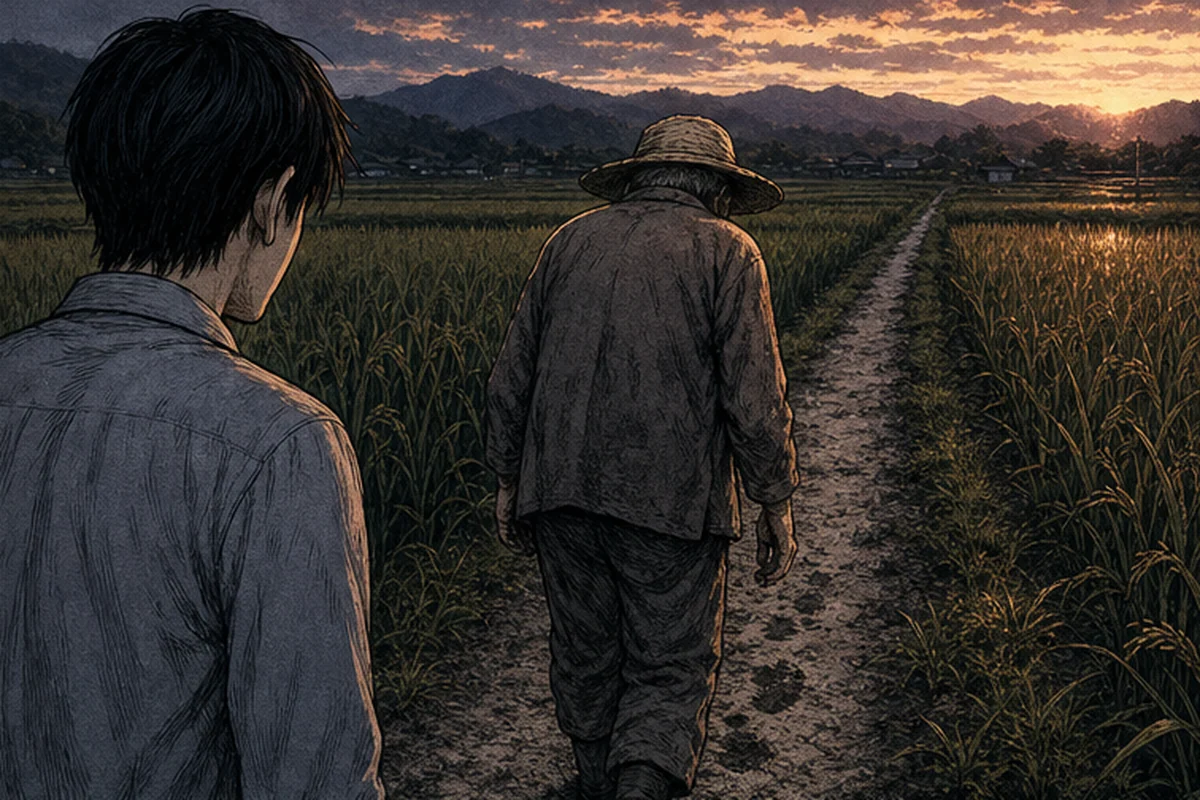 畦道:五時を過ぎてしばらくたった