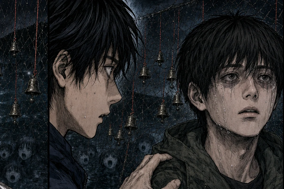 第4話 網は“落ちる人”を守らない。落ちた“声”を逃がさない:まるで、視線が僕の後ろ――網の向こうの暗い空間に吸い込まれている