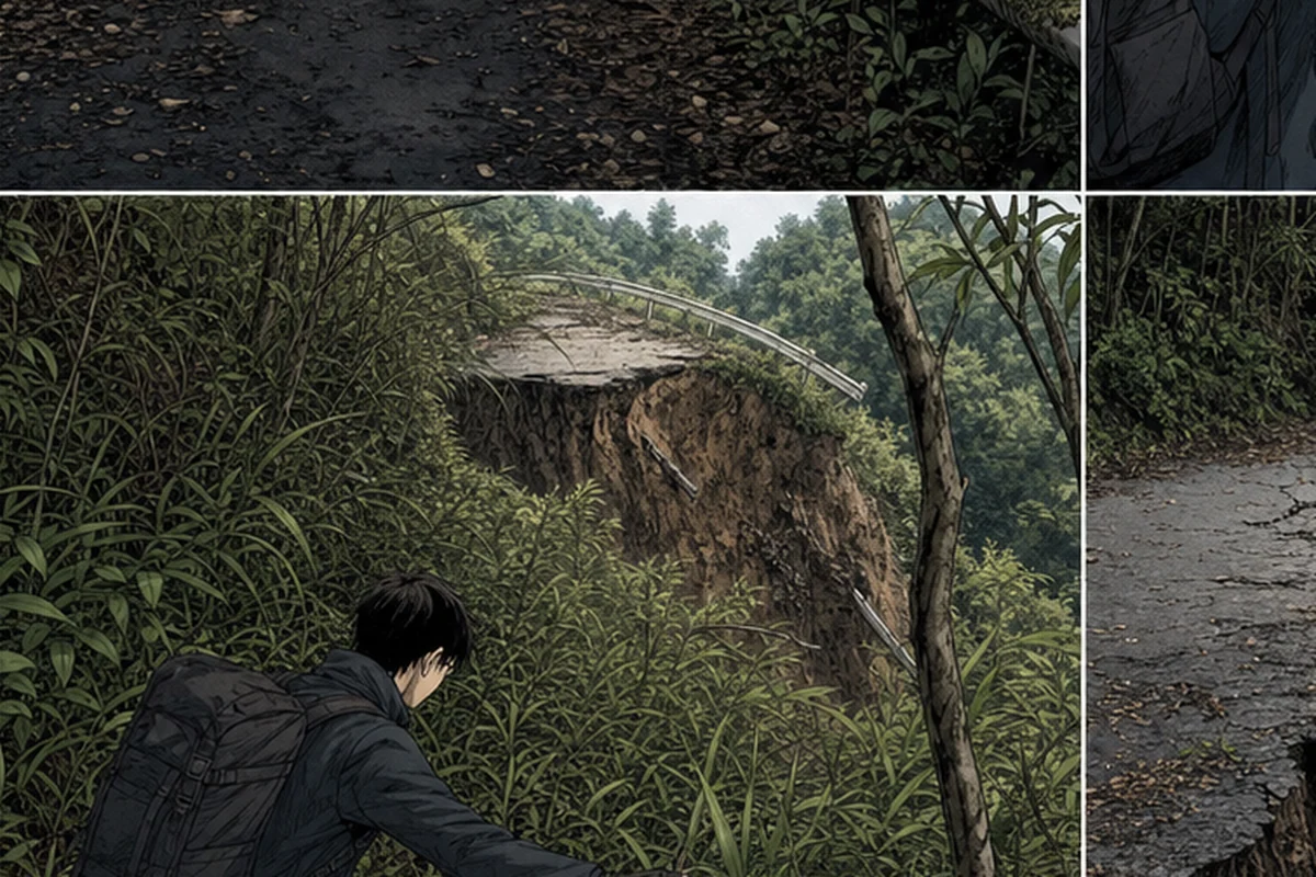 折り返せない道　第4話　裏手の足音：「終点行 二時十三分」の紙があった