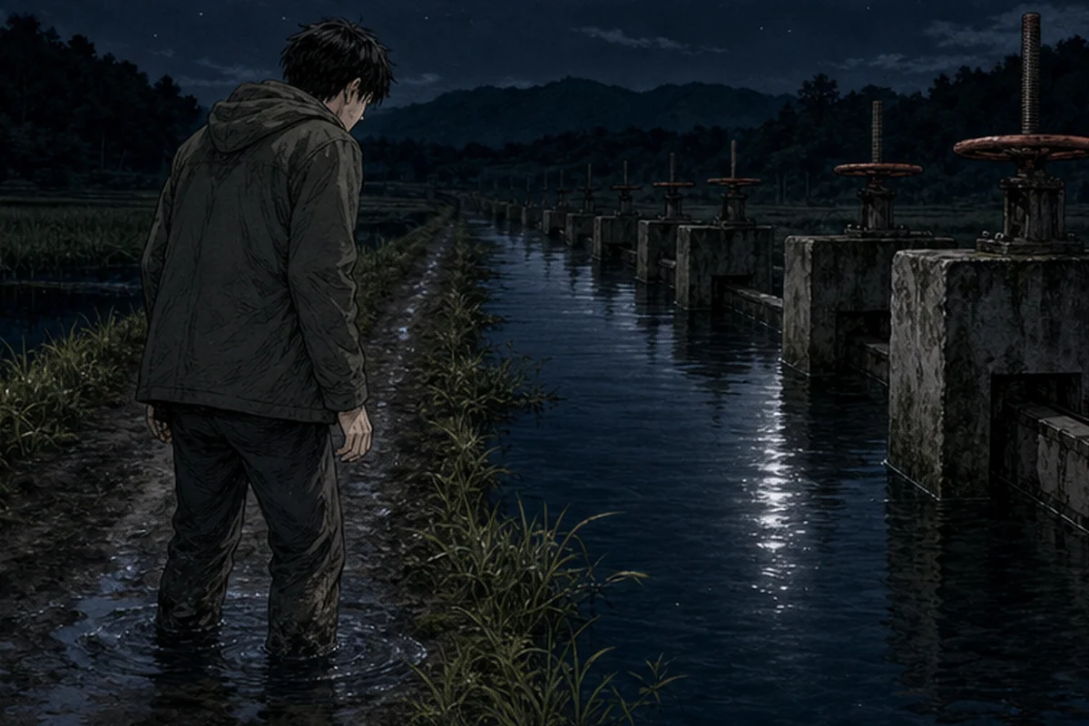 水門:夜気は生ぬるいままで、冷えたのは皮膚の側だった