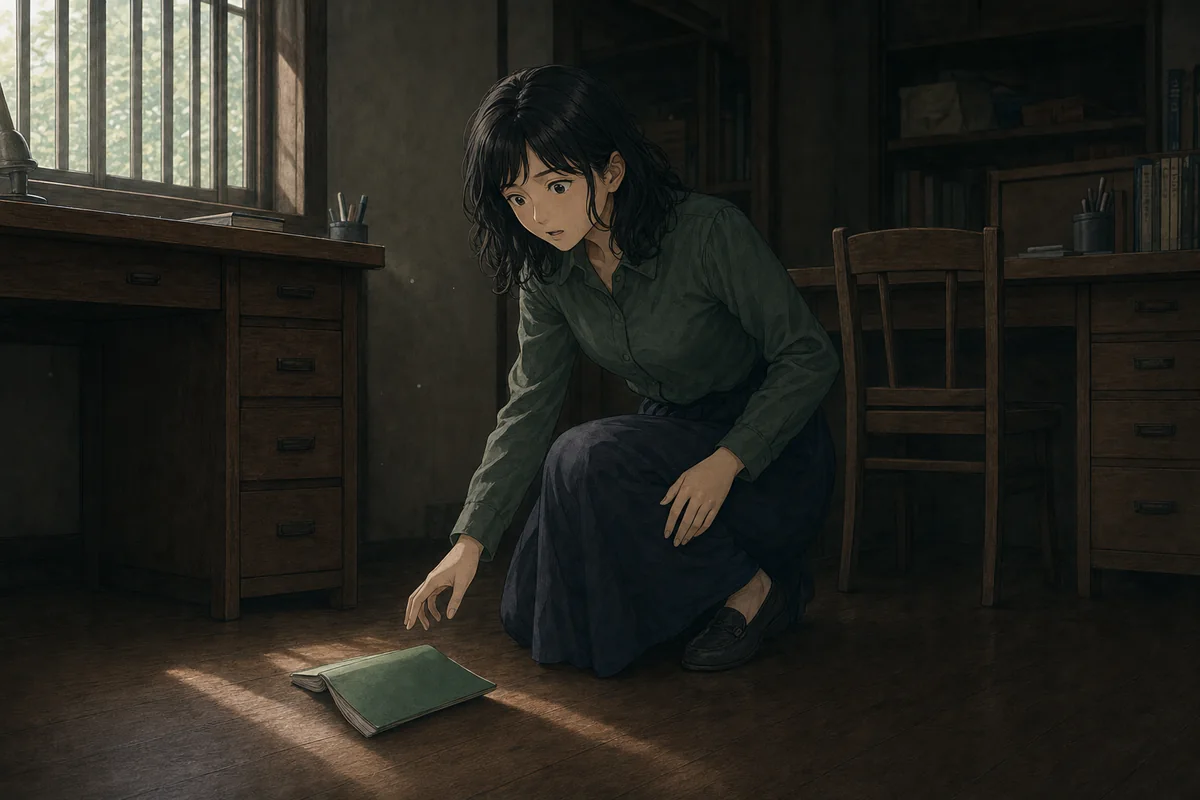 三人で帰った:北側の子供部屋で緑の交換日記を見つける文香