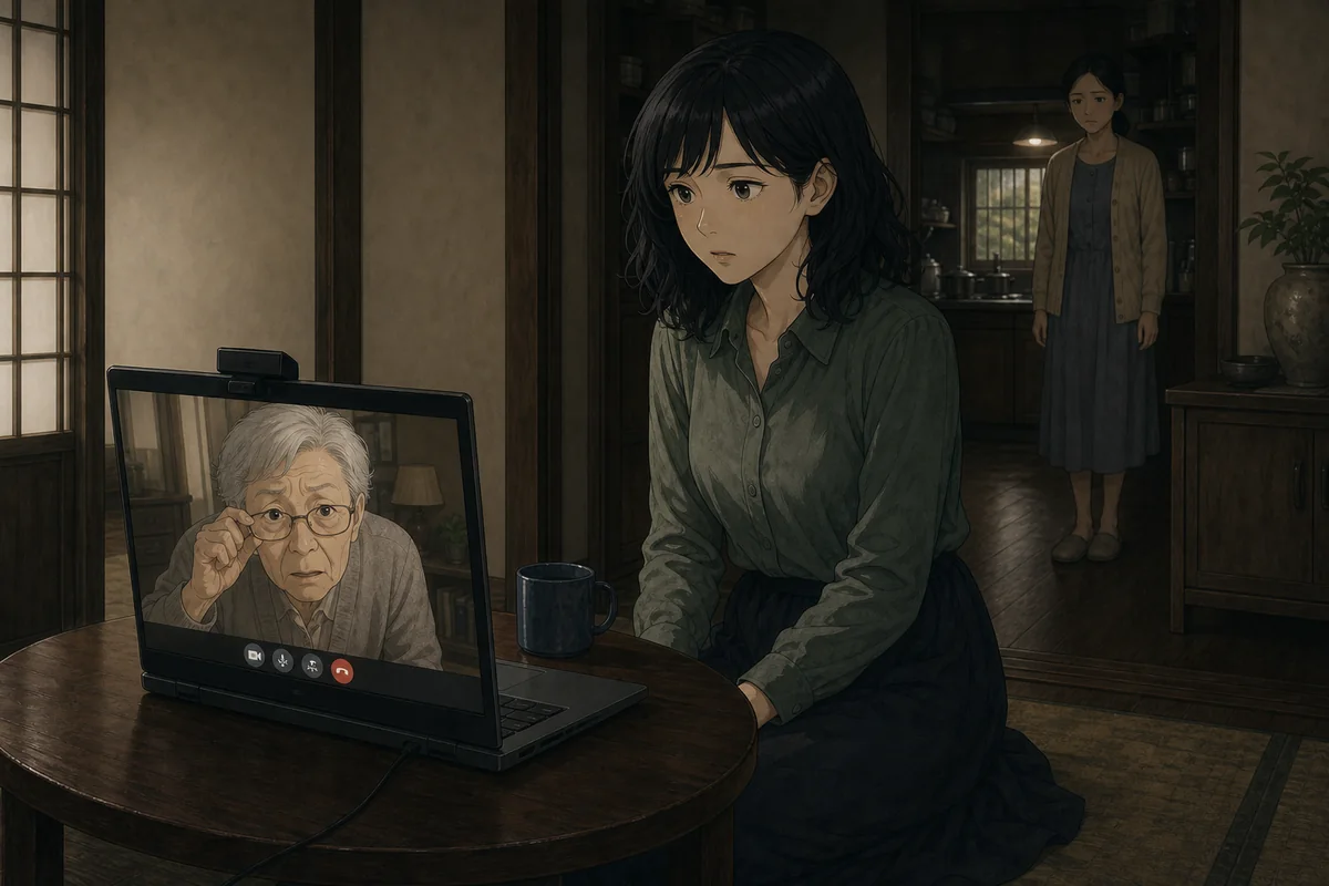 三人で帰った:高木先生のビデオ通話で美晴と間違われる文香